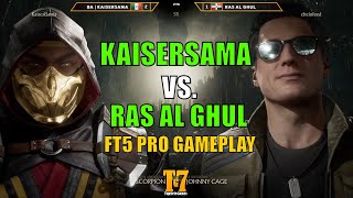 KAISERSAMA VS RAS AL GHUL - Scorpion vs Johnny Cage -  FT5 【Mortal Kombat 11】