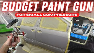 Why is this budget automotive paint gun  perfect for painting with small compressors.?