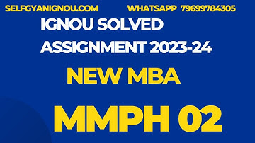 MMPH 02 IGNOU MBA SOLVED ASSIGNMENT SELF GYAN 2023-24