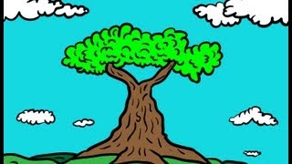 drawing tree draw cartoon easy drawings step creative unique