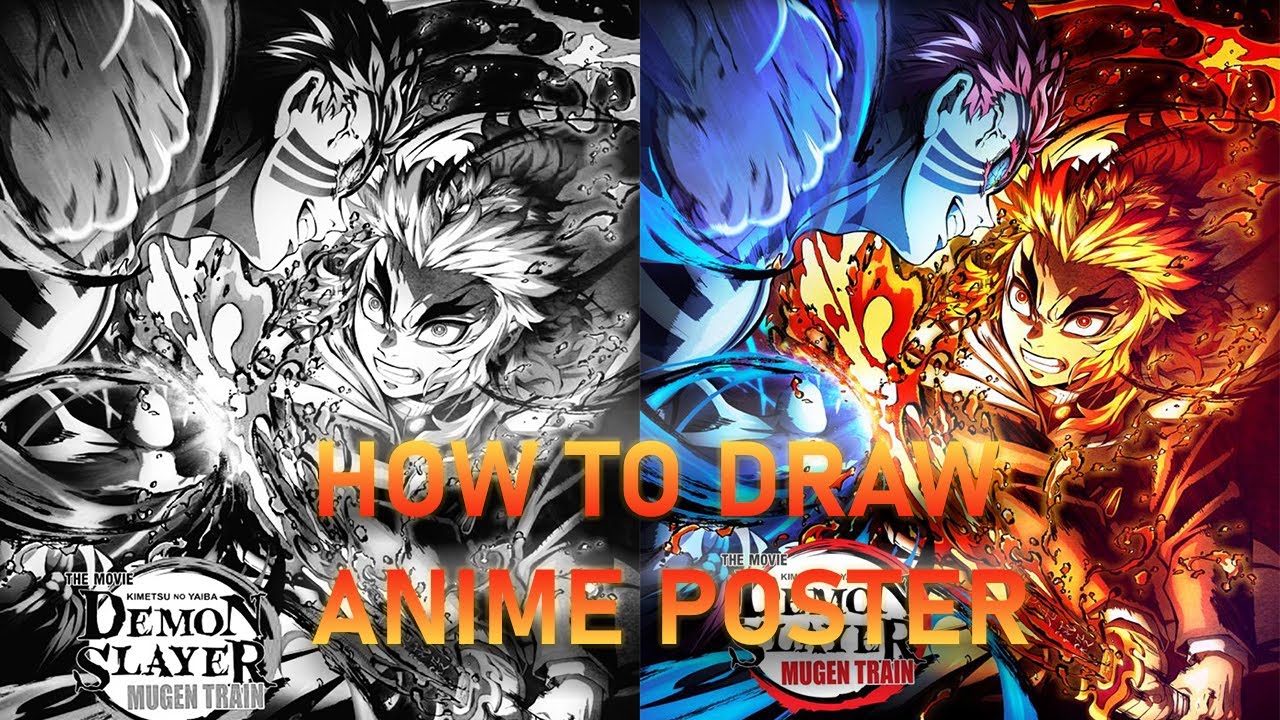 How to draw Rengoku vs Akaza (THE MOVIE) Demon Slayer complete step by step  2 