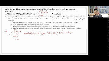 (APS 3.12) Sampling distribution with sample means