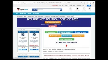NTA UGC NET POLITICAL SCIENCE Exam Mock Test | Update Syllabus & Pattern |  Important Questions