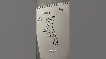 How to draw stickman body tutorial ✏️ (happy,shy,angry)#drawing #howtodraw #stickman #tutorial #fpy