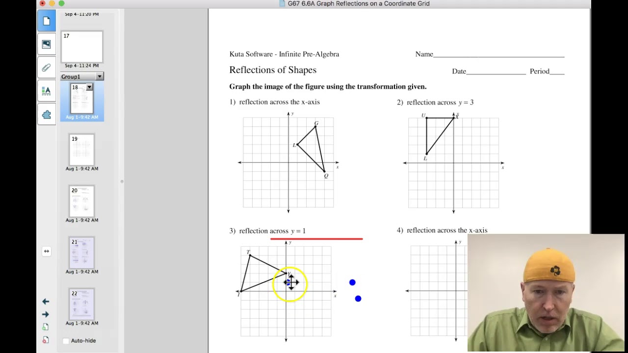 G67 Mini 6 6a Reflect An Image Across Y 1 Worksheet Tutorial Youtube