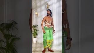 Cascade pleats dhoti tutorial 💚 #draping #dhoti #Viral #shorts #shortsvideo