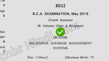 2019 Dcrust BCA 4th Sem Relational Database Management Question Paper