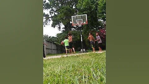 Me and my cousin playing basketball