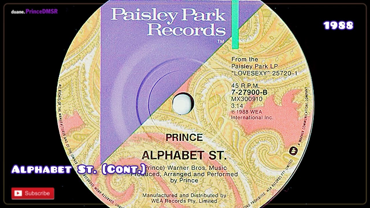洋楽 Rappin' Principal 洋楽 Rappin' Principal Prince Single. Alphabet St. [Cont.] (1988‬