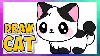 Draw This Cute Cat in 5 Easy Steps! 🐱 Perfect for Kids