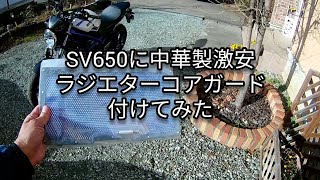 SUZUKI SV650に中華製激安ラジエターコアガード付けてみた