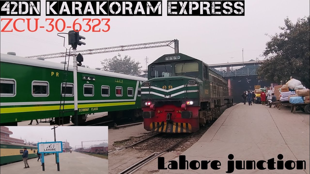 42Dn karakoram express with ZCU-30-6323 Departure from Lahore jn 