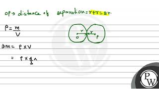 Two uniform solid spheres of same material and same radius ' \( r \...