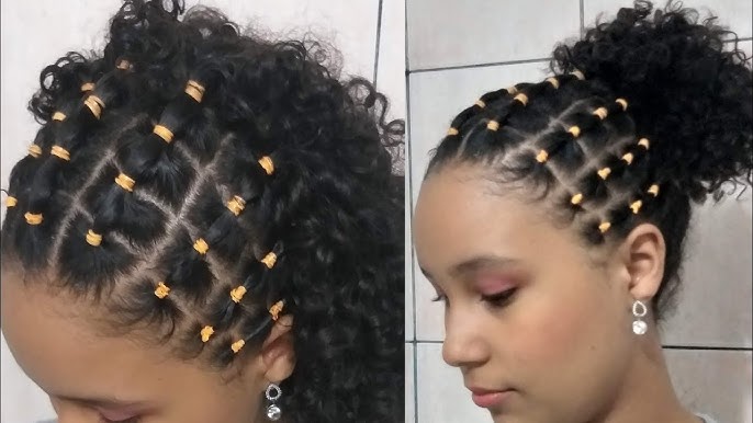 Penteado Infantil com ligas para cabelo curto, médio ou longo