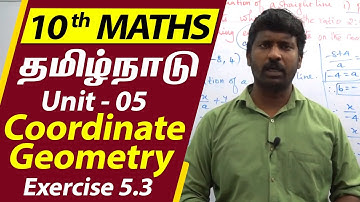 TN Samacheer 10th std Maths | New Syllabus | Coordinate Geometry | Exercise 5.3 | Unit 05