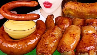 ASMR BEEF LARGE INTESTINES, KIELBASA SAUSAGE, FRIED CHICKEN EATING SOUNDS MUKBANG 바삭한 통대창 먹방 咀嚼音