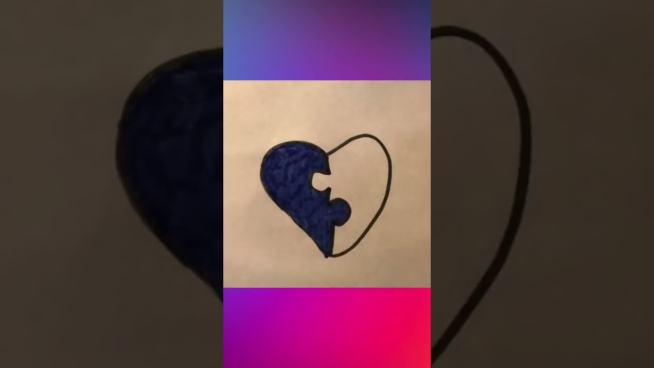 How To Draw a heart puzzle for kids 