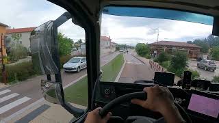 POV Driving Truck in France-national road#32