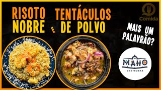 75 - Polvo na manteiga de entrada e Risoto de frutos do mar no ...