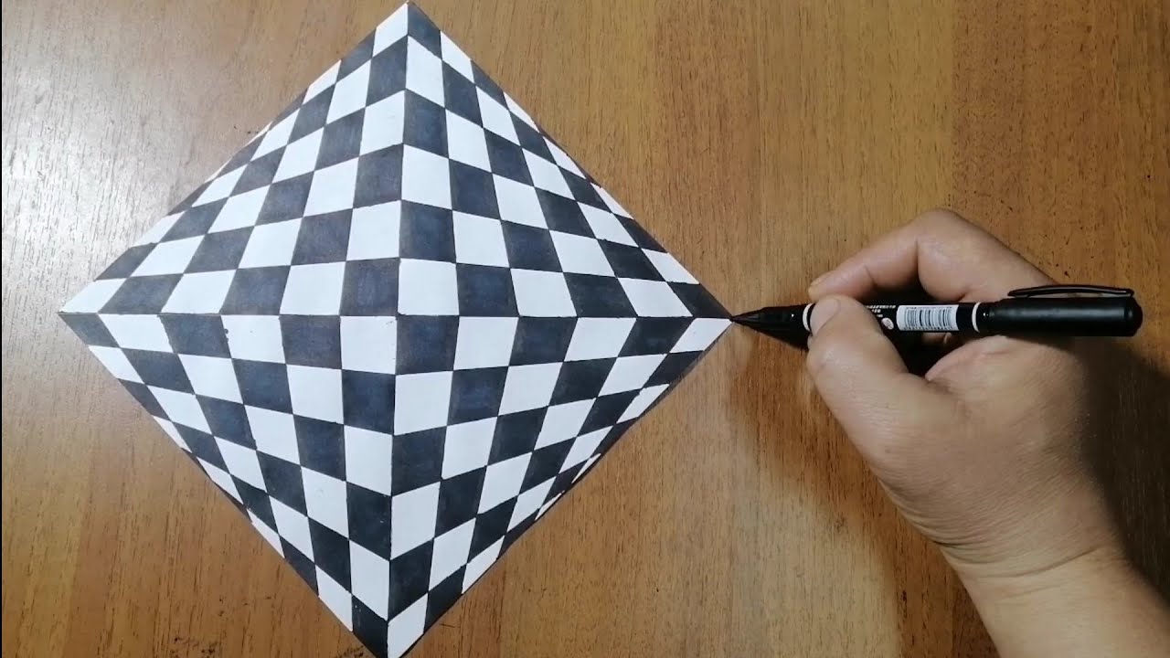3D Rasm chizish. How To Draw 3D Geometric Optikal. Illusion Art - YouTube