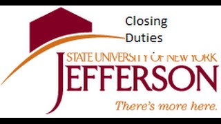 Closing Duties (Sheet)