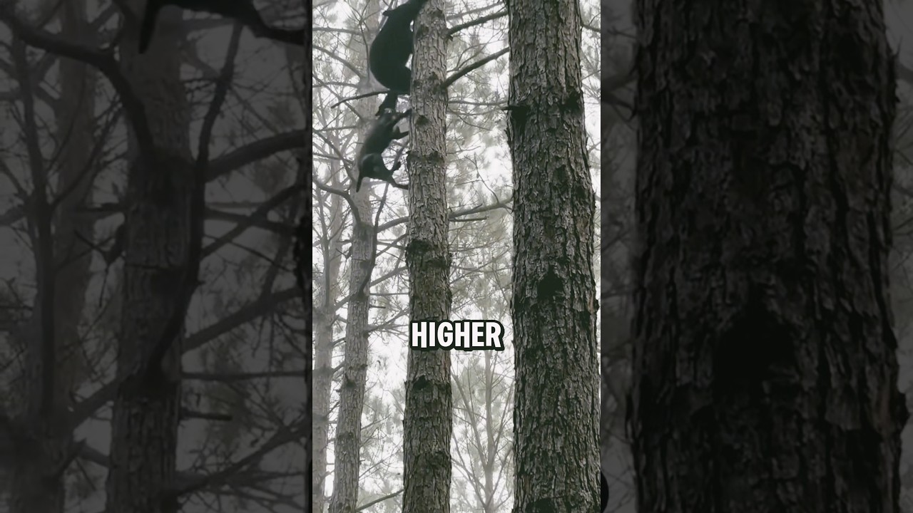 Dog Clings to Bear in Wild Tree-Climbing Standoff!