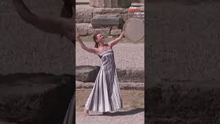 Greek Actress Mary Mina Ignites Olympic Flame Using Parabolic Mirror |First Sports With Rupha Ramani