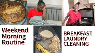 Weekend Morning Routinebreakfast House Cleaning Laundry