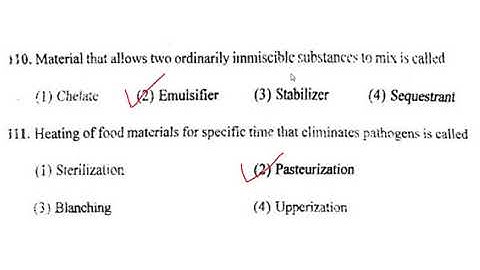 BHU M. Sc. Food Science and Technology (2018) entrance MCQ