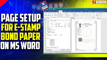 how to do page setup for E-Stamp Bond Paper in MS word | PIN TECH |