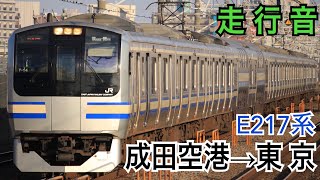 【走行音】JR東日本E217系 [快速]成田空港→東京