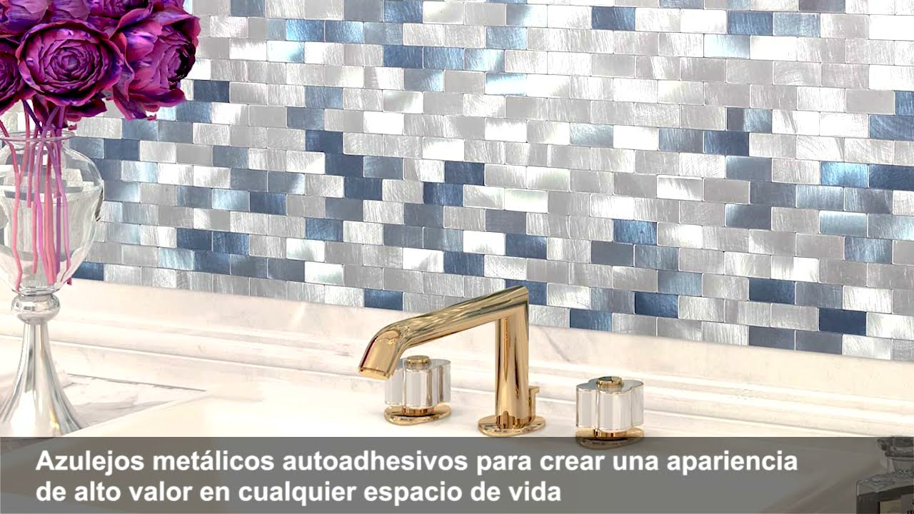 resistente al calor pegar en la cocina 10 hojas, azul BeNice Azulejos de pared de metal autoadhesivos mosaico adhesivo hexagonal cuarto de baño 