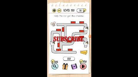Brain test Level 120 || Help the rat get the cheese Walkthrough