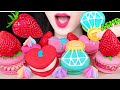 ASMR FRESH STRAWBERRY, MACARON, MERINGUE COOKIES 딸기, 마카롱, 머랭쿠키 먹방 (EATING SOUNDS) NO TALKING MUKBANG