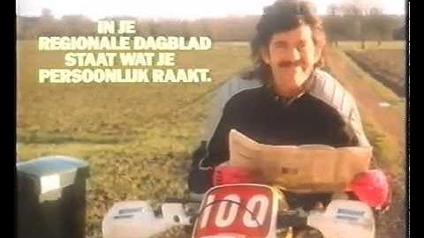 Bennie Jolink in een dagblad spot 1990