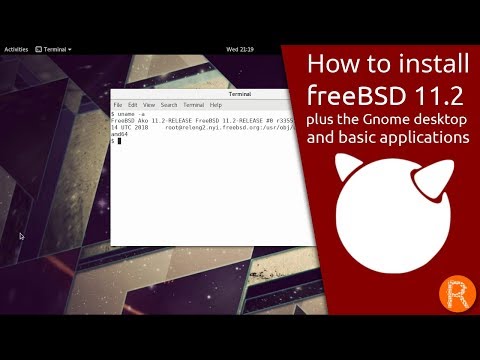 How to Install freeBSD 11.2 plus the Gnome desktop and basic
applications