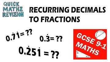 Converting recurring decimals into fractions - GCSE 9-1