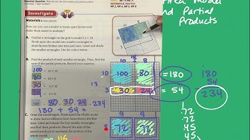4th grade GoMath lesson 3.3 Area models and partial products