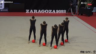 Conjunto Júnior España 2023, nuevo ejercicio de 5 PELOTAS, exhibición RFEG Zaragoza 2022