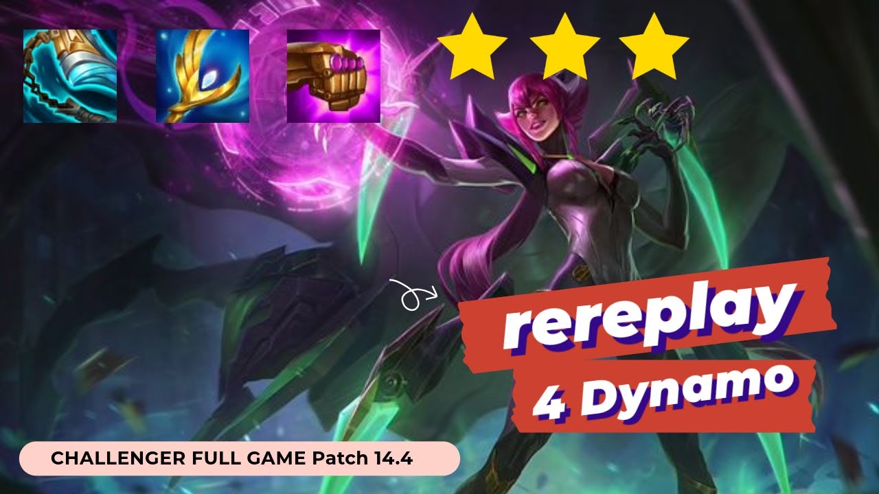 rereplay ▰ 4 Dynamo 3star Elise  ▰ 1st Place Challenger Full Game  Patch 14.4
