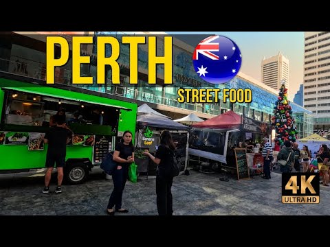 Perth Street Food Festival 4K Tour | Night Market Food, Crowds &amp; Atmosphere