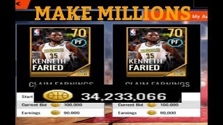 HOW I MADE 34M COINS IN ONLY 3 DAYS!! INSANE COIN MAKING METHOD!!(nba live mobile 18)