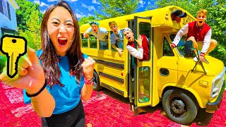 I TRAPPED THE BOYS IN A SCHOOL BUS!!