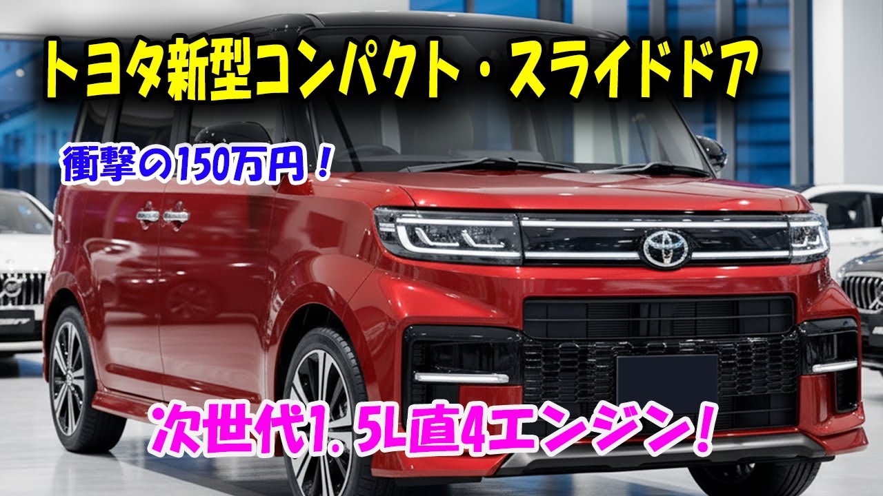 トヨタ新型コンパクト・スライドドア公開、価格は驚きの150万円台！次 