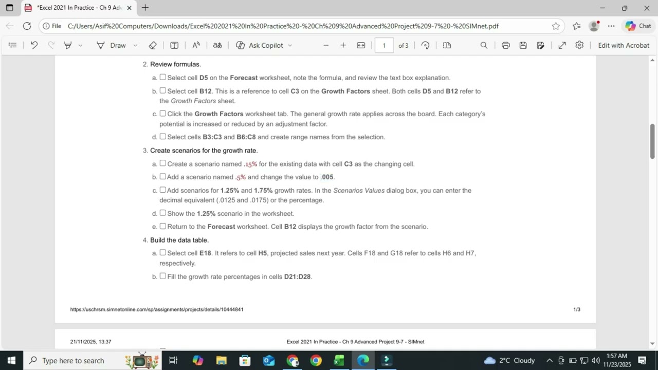Excel 2021 In Practice - Ch 9 Advanced Project 9-7 | SIMnet Assignment hep Guide Step by Step |2024