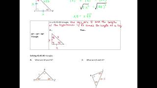 Investigate Side Lengths in 45-45-90 Triangles