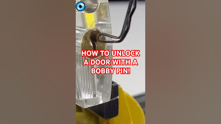 How To Unlock A Door With A BOBBY PIN! #bobbypin #locks