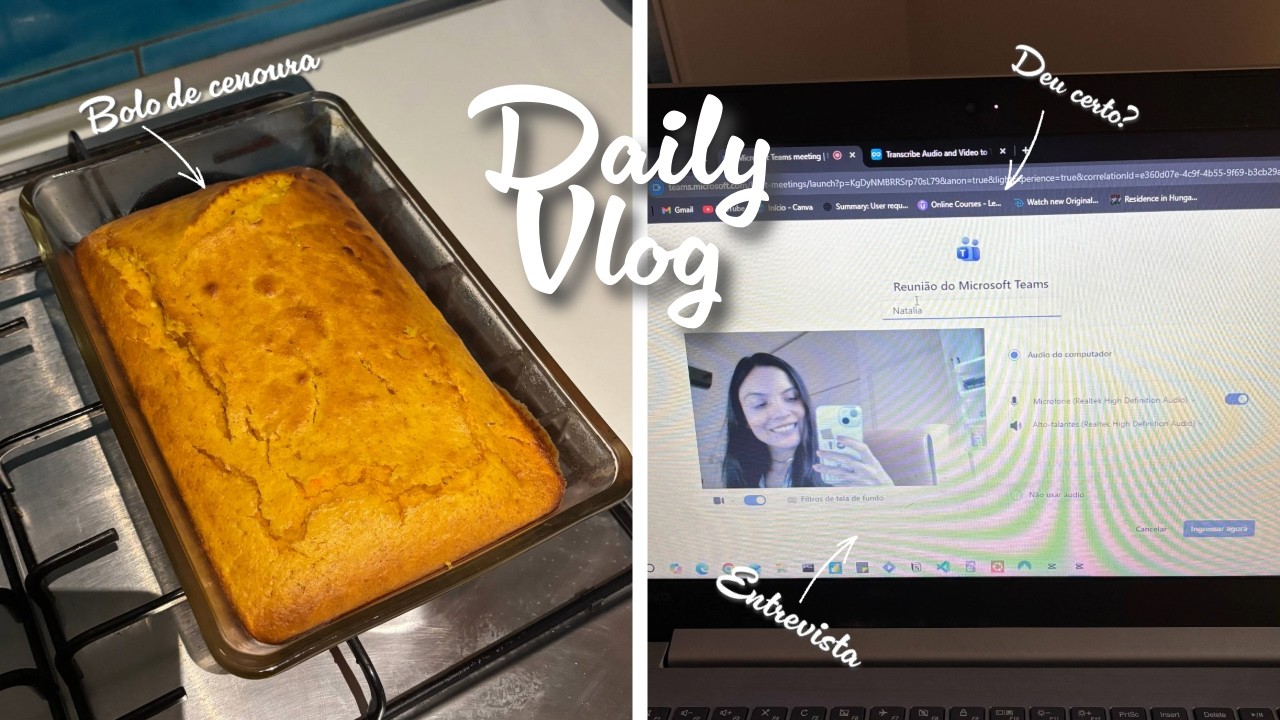 Daily vlog morando em Budapeste | Home office, entrevista de emprego e bolo de cenoura