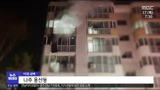 새벽 시간 종이 태우다 아파트 화재로[목포MBC 뉴스투데이]