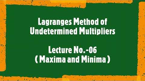 #Lagrange#Multipliers | Lecture-06 | Unit-IV-Engg. Maths- Sem-I | by #Aryacollege